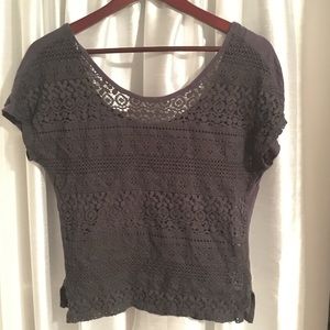 AE Laced-back Charcoal Top